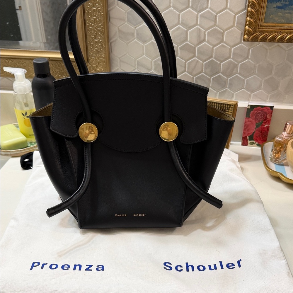 Proenza Schouler Black Tote with Gold Accents